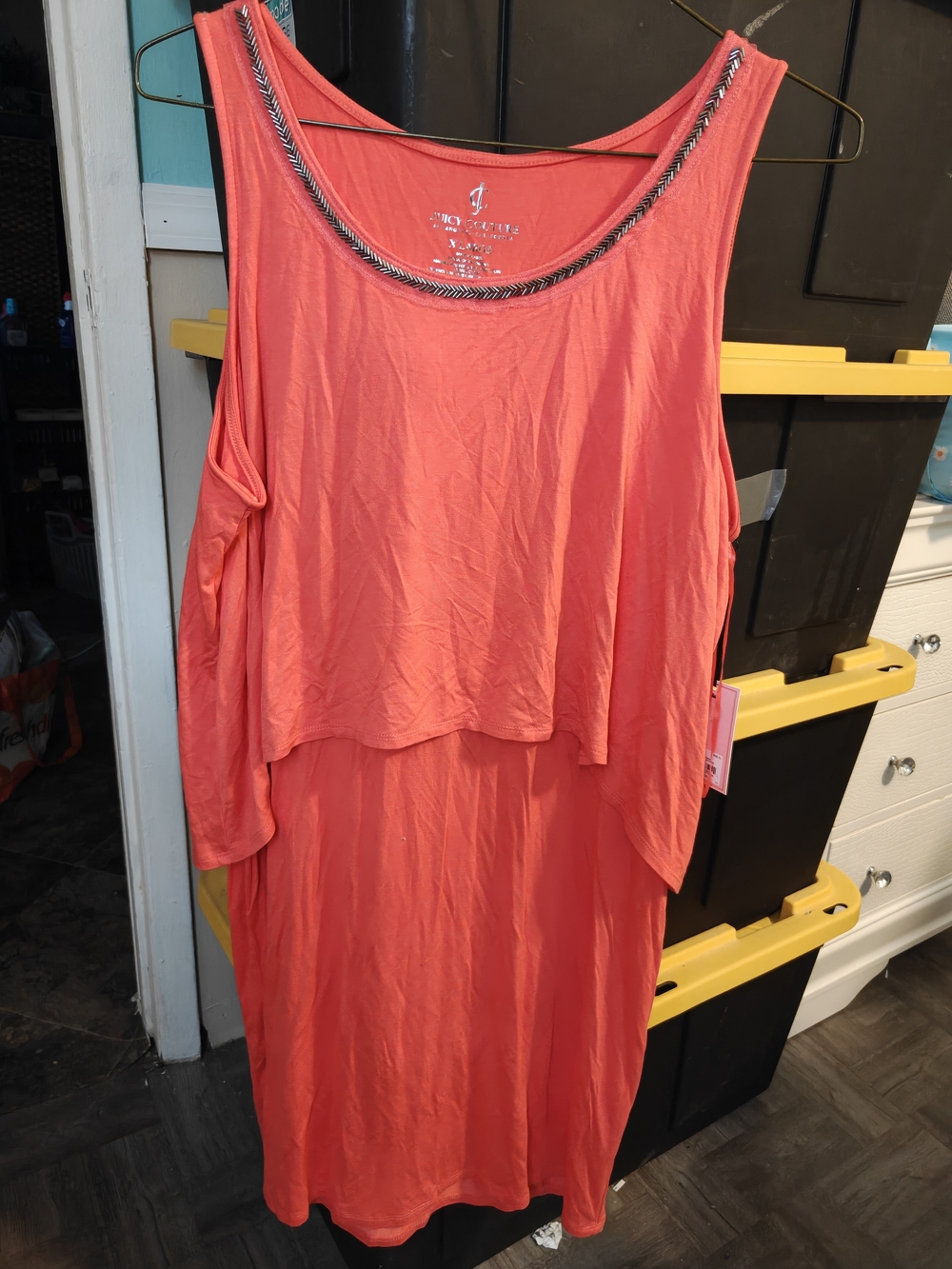 Juicy Couture Coral Tank with Beaded Trim